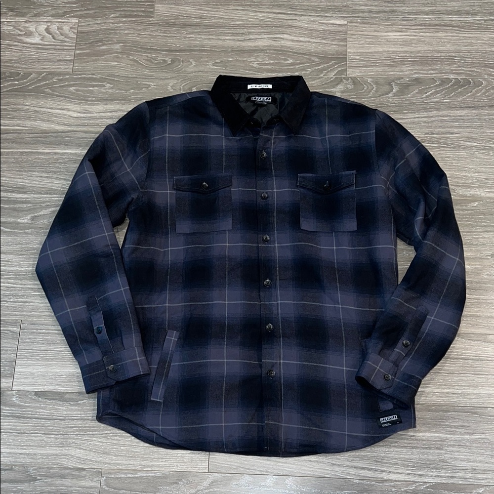 Ezekiel Men's Navy & Black Plaid Button-Up Shirt
